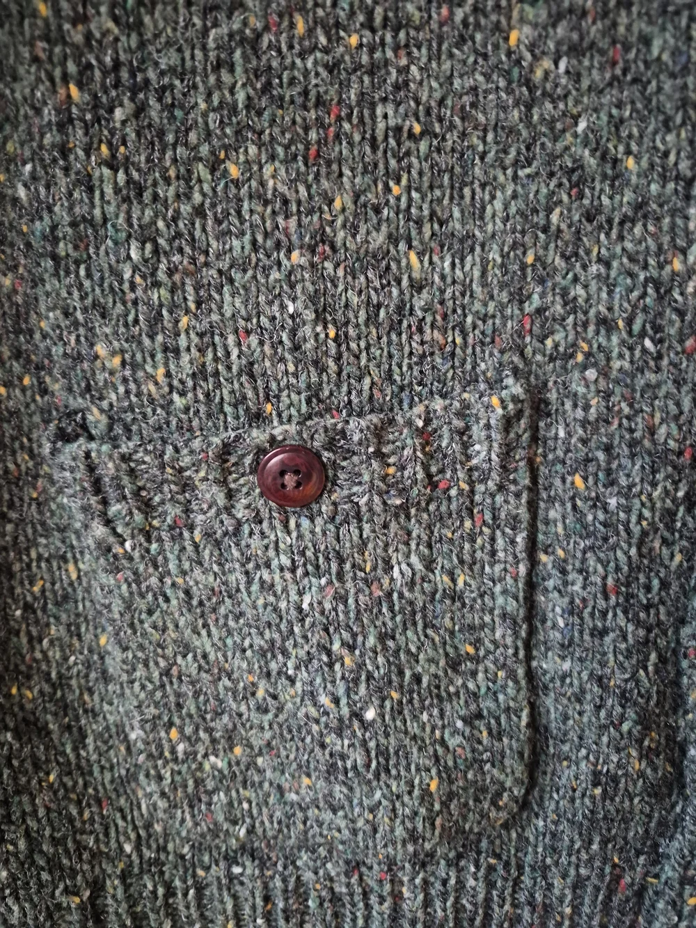J. Crew Men's Marled Charcoal Heavy Knit Cardigan Sweater B2154 Size Large